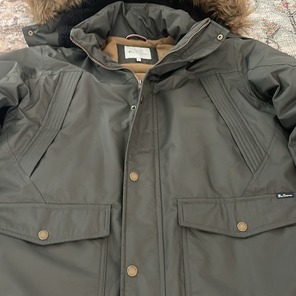 Ben Sherman Heavy Winter Jacket Coat Dark Green Size Medium - Picture 4 of 10
